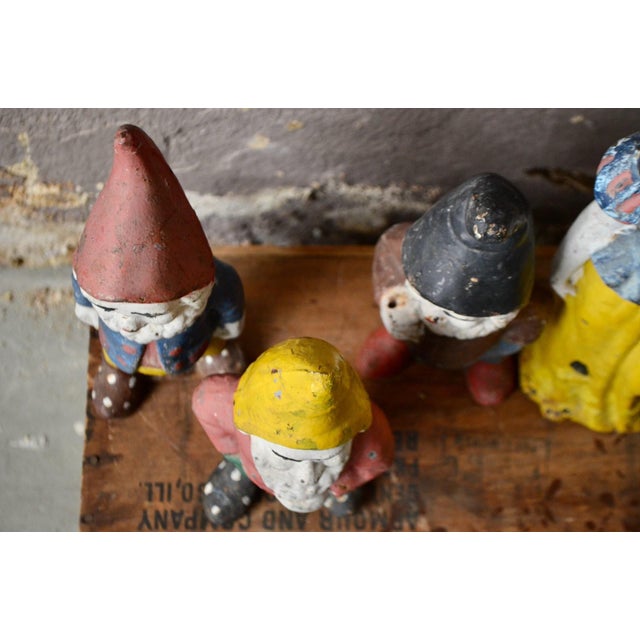 Vintage Bohemian Cast Iron Snow White and the Seven Dwarfs Garden Figurines, 1960s, Set of 8 For Sale - Image 11 of 12