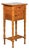 French 19th Century Pine Faux Bamboo Side Table with Marble Top, Door and Drawer For Sale
