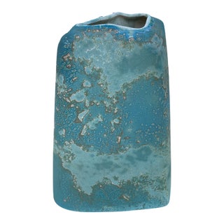 Mid 20th Century Tony Evans "Ancient Sands" Raku Studio Pottery Vase For Sale