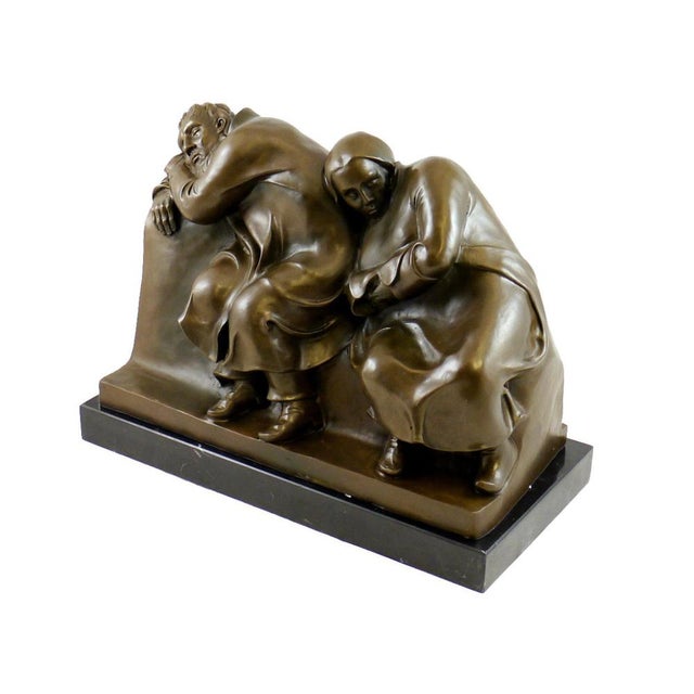 Art Deco Style Sleeping Drifters Sculpture, 20th Century, Bronze For Sale - Image 6 of 9