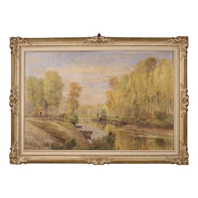 A. Corradi, Landscape, 1950, Oil on Panel, Framed For Sale