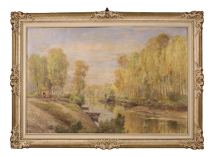 A. Corradi, Landscape, 1950, Oil on Panel, Framed