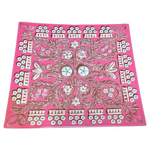 French Vintage Porcelain Gien Classical Floral Tray For Sale - Image 3 of 7