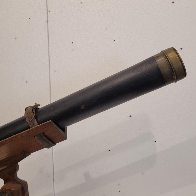 Tabletop Refracting Telescope in Wood and Leather, France, 1930s For Sale - Image 9 of 18