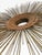 Vintage Mid-Century Modern Brass Sunburst Mirror With Woven Caning | Brutalist Starburst For Sale - Image 4 of 5