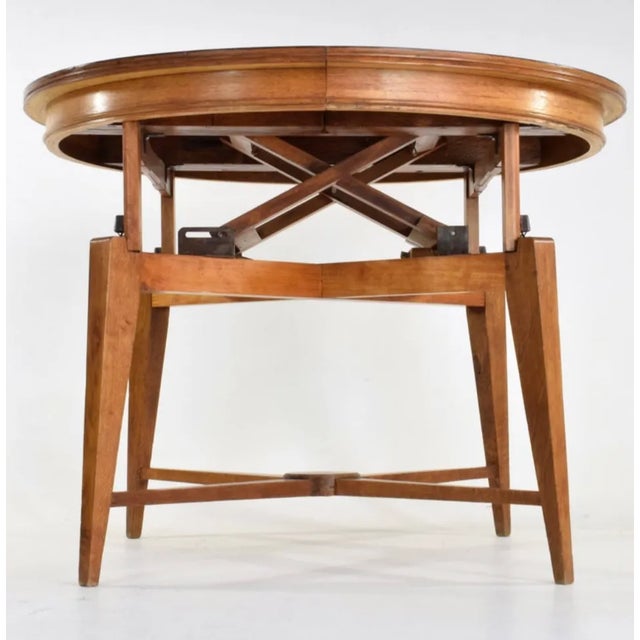 Mid-Century Modern Height-Adjustable Dining Table by Marcel Gascoin, 1950s For Sale - Image 3 of 5
