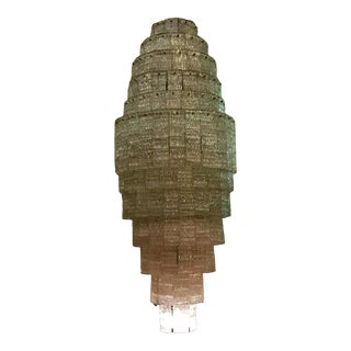 1960s Vintage Tiered Art Deco Style Chandelier For Sale
