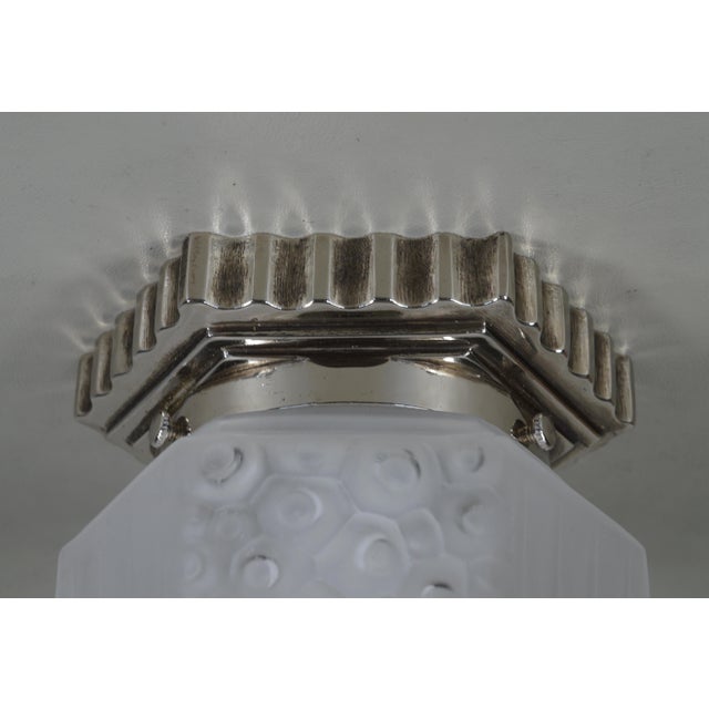 Metal 1930s French Art Deco Flush Mount by Francis Hubens & Muller Freres France For Sale - Image 7 of 12