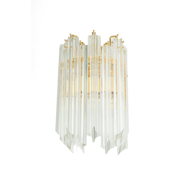 Crystal Glass Wall Lights in the style of Venini Italy, 1980s For Sale - Image 8 of 15