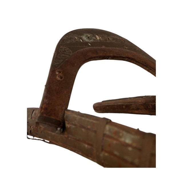 Folk Art Brown Camel Saddle For Sale - Image 4 of 5