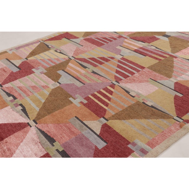 Rug & Kilim Contemporary Scandinavian Style Geometric Wool Rug, by Rug & Kilim, India For Sale - Image 4 of 10