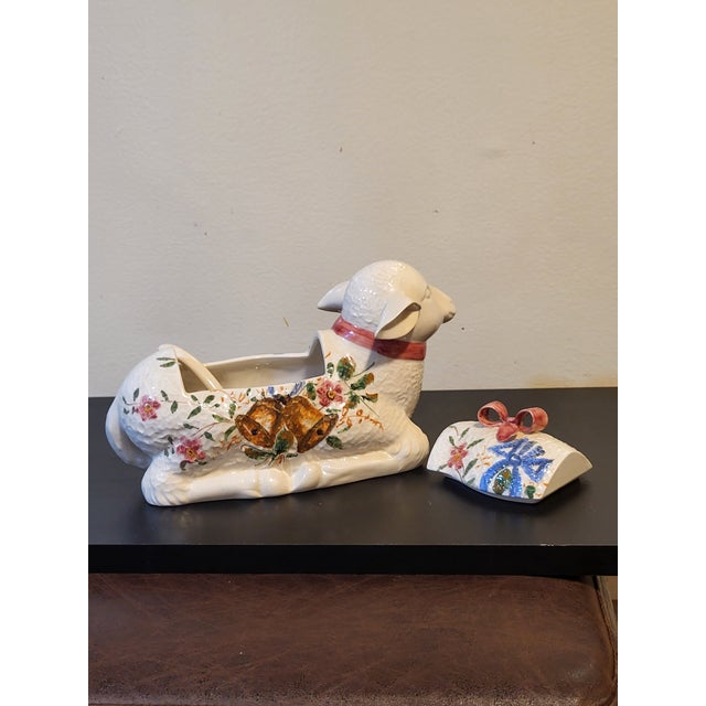 1970s Italian Ceramic Lamb Tureen For Sale - Image 10 of 18