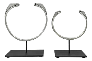 Late 19th Century Chinese Miao Silver Neck Ornaments- a Pair