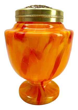 Pique Fleurs Vase in Multi Color Orange Decor with Grille, 1930s