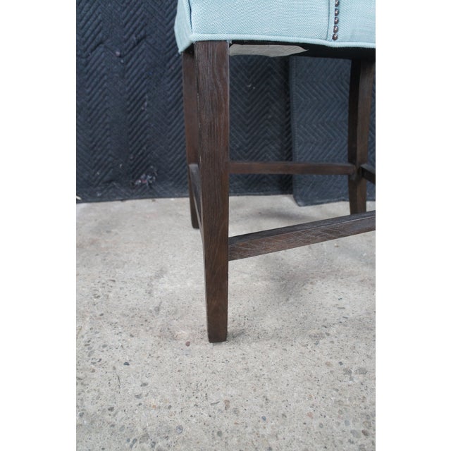 Blue 3 Restoration Hardware Rh Martine Tufted Blue Bar Counter Stools 42" For Sale - Image 8 of 14