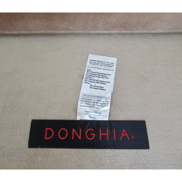 C2000 Donghia "Geneva" Collection Walnut Framed Club Chairs With Donghia Linen Velvet Textile -Pair For Sale - Image 14 of 16
