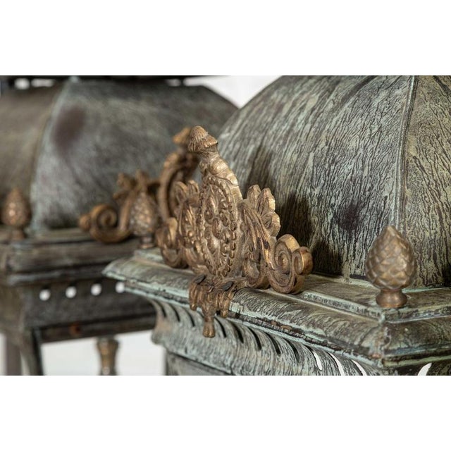 Large French Bronze and Iron Lantern For Sale - Image 10 of 17