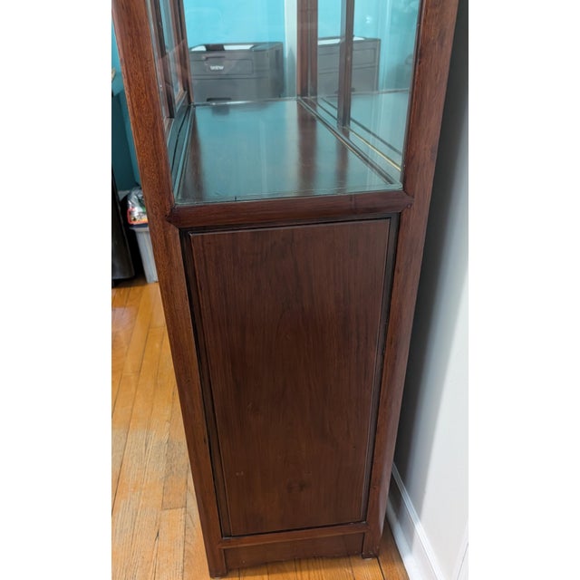 Wood 1980s Chinese Solid Hardwood Display Cabinet/Curio Hutch For Sale - Image 7 of 10