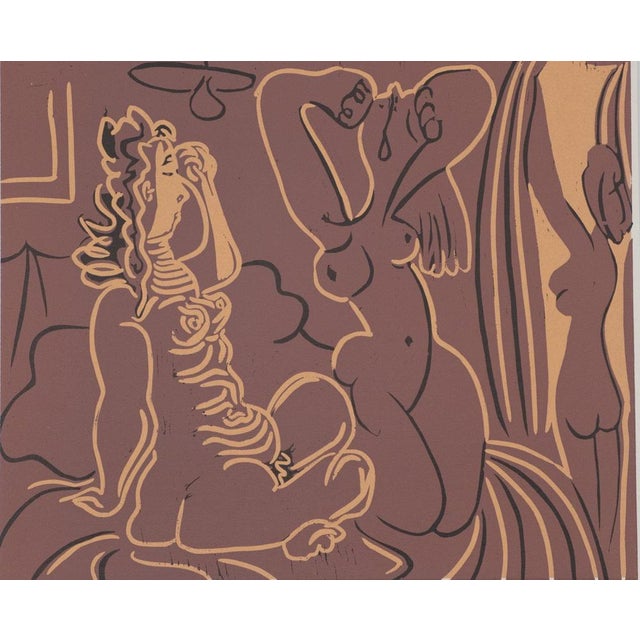 Pablo Picasso (1881-1973) Three Nude Women Color linocut On wove paper, 24 x 21 cm (approx. 9 x 8 inches) Excellent...