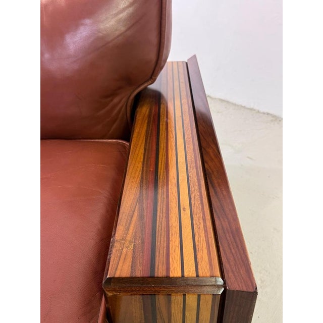 Maroon Paganini Sofa and Armchair from Luciano Frigerio, 1970s, Set of 2 For Sale - Image 8 of 9