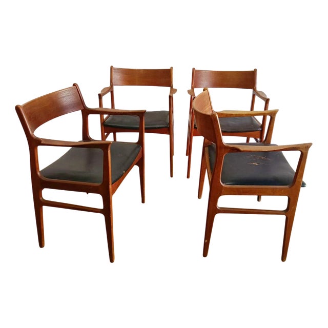 Danish Chairs by Aksel Bender Madsen, 1950s, Set of 4 For Sale