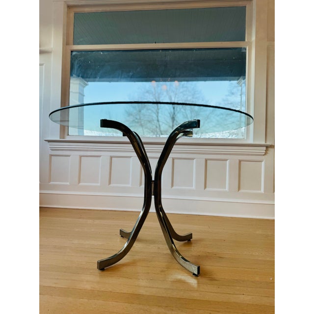 Mid-Century Modern Chrome Glass. Dining Table For Sale In Portland, OR - Image 6 of 11