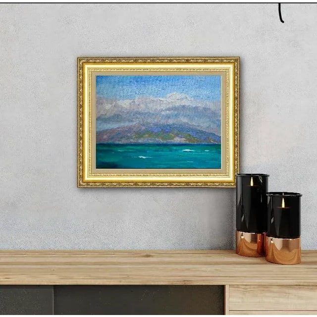 Textile Molokai View, Hawaii Contemporary Impressionist Oil Painting For Sale - Image 7 of 9