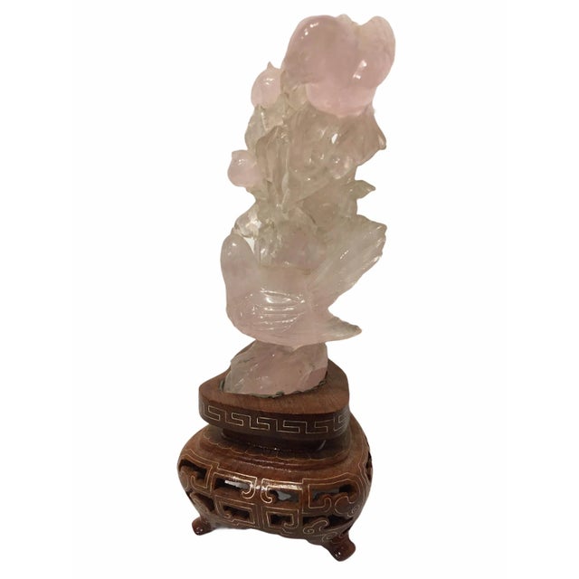 Chinese Carved Rose Quartz Sculpture For Sale - Image 6 of 11