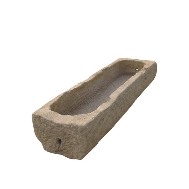 70" Inch Long Hand Chiseled Stone Trough 63 For Sale In Greensboro - Image 6 of 11