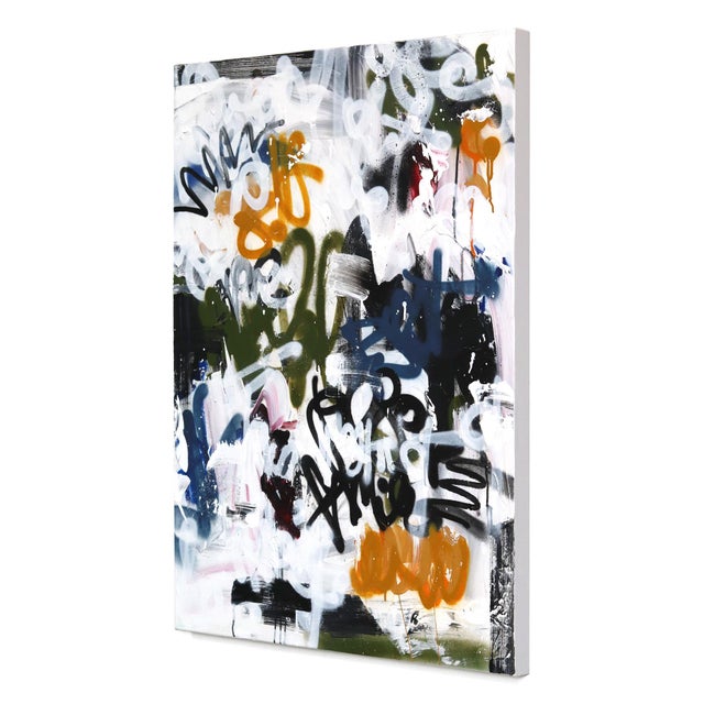 Contemporary Peace in Chaos - Original Graffiti-Inspired Abstract Mixed Media Painting on Canvas by Amber Goldhammer For Sale - Image 3 of 9