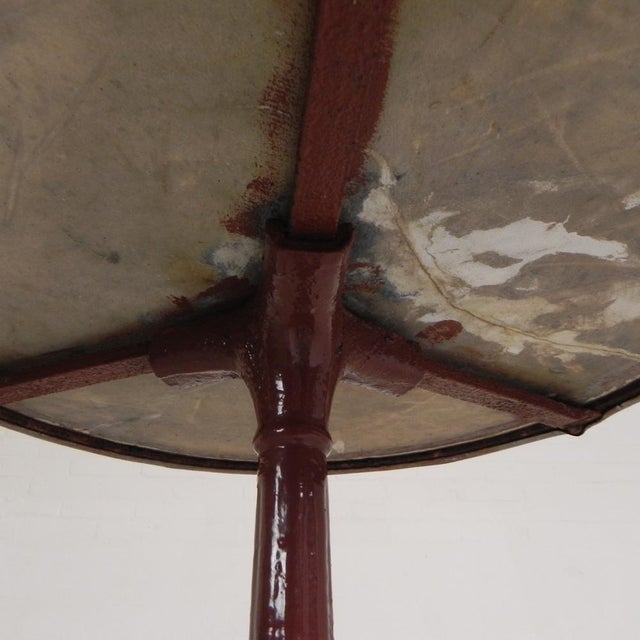 Bistro Table with Cast Iron Legs and Marble Top, 1920s For Sale - Image 13 of 18