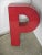 Gray Letter P in Red Plastic, 1970s For Sale - Image 8 of 8