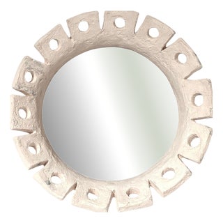 Fiore Handmade Ceramic Mirror by Renzo Maar For Sale