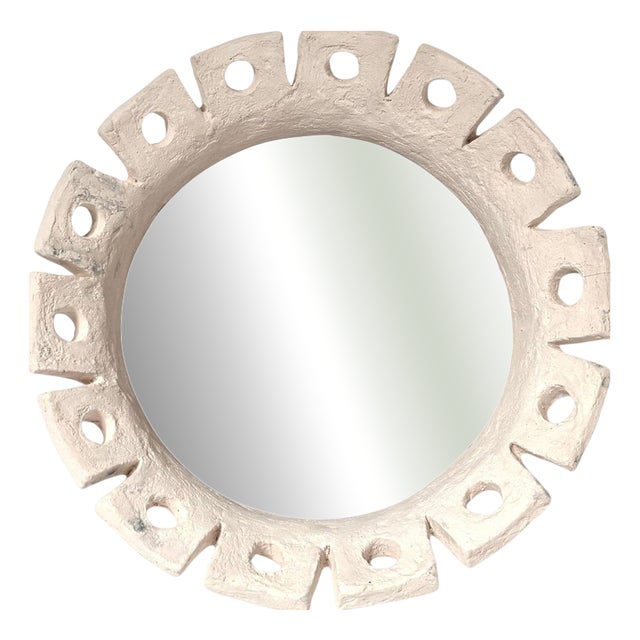 Fiore Handmade Ceramic Mirror by Renzo Maar For Sale
