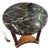 19th Century Antique Walnut French Marble Top Round Side Table For Sale