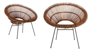 Set of Rattan Lounge Armchairs by Janine Abraham & Dirk Jan Rol, 1960s