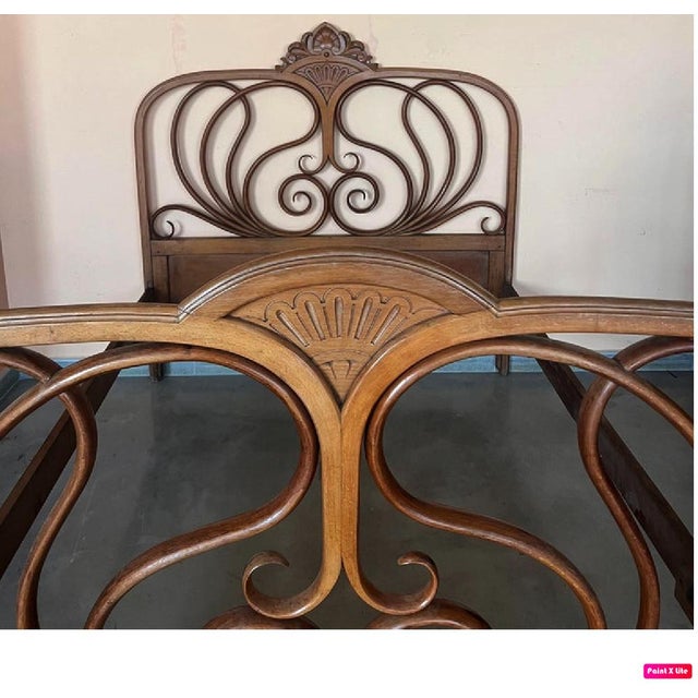 Austrian Bentwood Queen Bed by Jacob & Josef Kohn, 1900s For Sale - Image 6 of 10
