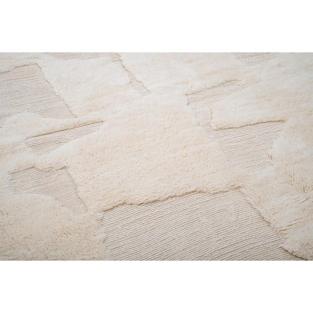 Contemporary Textured Organic Hand-Knotted Wool Rug | 9'10" X 6'9" | One of a Kind For Sale - Image 3 of 8