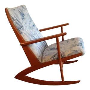 Vintage Teak Danish Modern Rocking Chair in the Style of Georg Jensen
