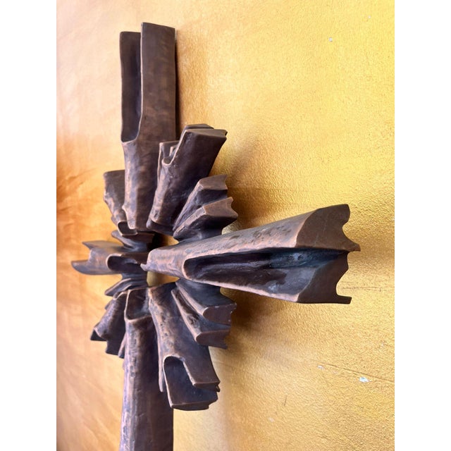 Wolfgang Haaf, Monumental Brutalist Bronze Cross / Wall Sculpture Attributed to Walter Haaf Germany, 1960s, 1960s, Bronze For Sale - Image 11 of 18