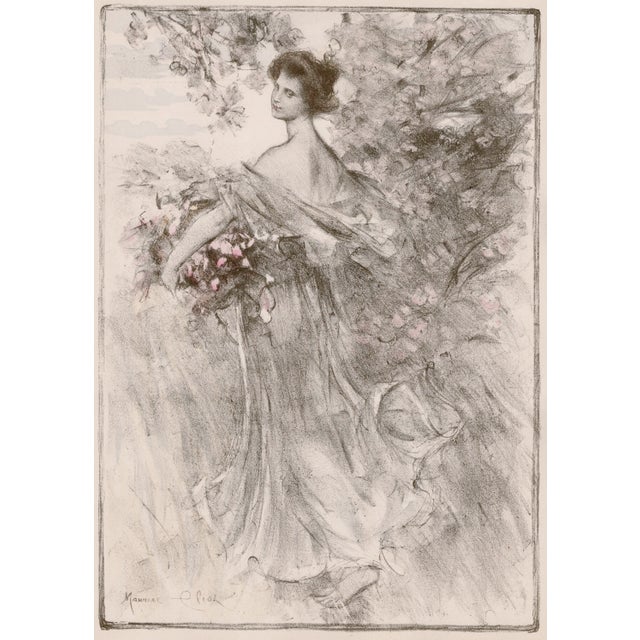 Maurice eliot (1862-1945) printemps (spring) original lithograph from the glorious portfolio "l'estampe moderne", issue #5...