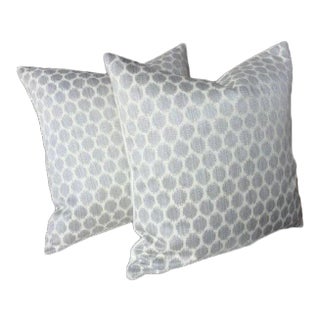 Jane Churchill for Cowtan & Tout "Patino" Silver Pillows - a Pair For Sale