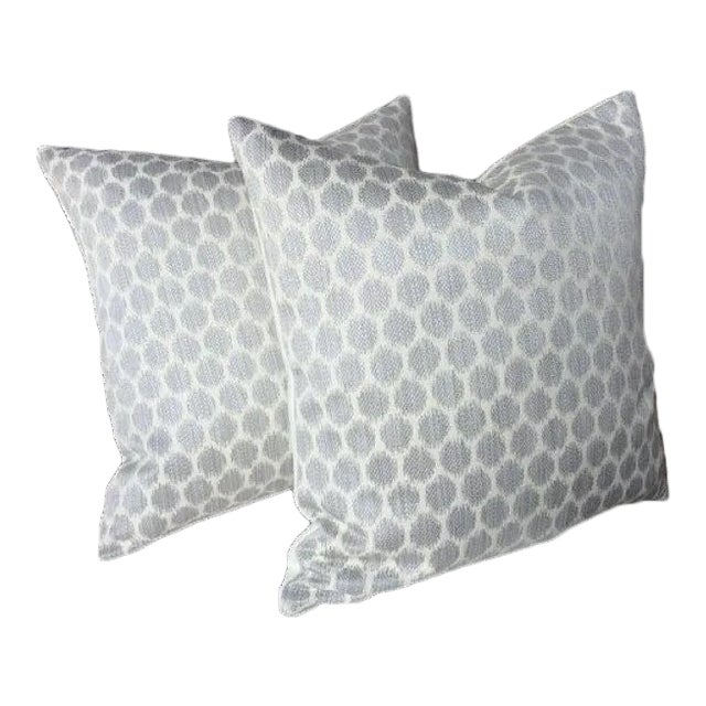 Jane Churchill for Cowtan & Tout "Patino" Silver Pillows - a Pair For Sale