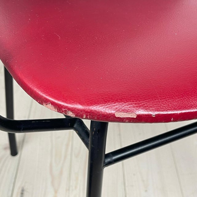 Brown Mid-Century Red Dining Chair, Italy, 1960s For Sale - Image 8 of 15