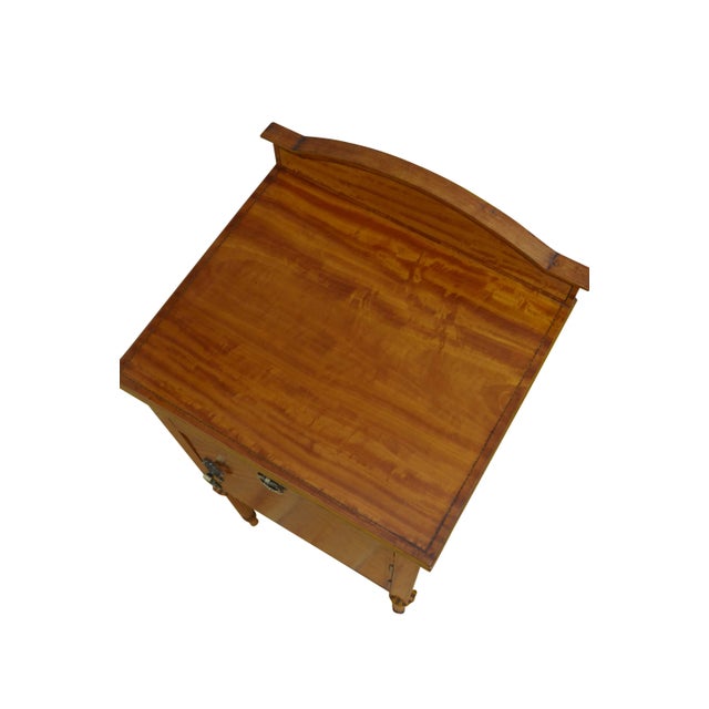 Edwardian Bedside Cabinet in Satinwood For Sale - Image 4 of 11