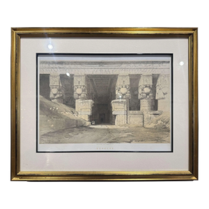 Mid 19th Century English Classical "Dendura" Engraving in Gilt Frame With Glass