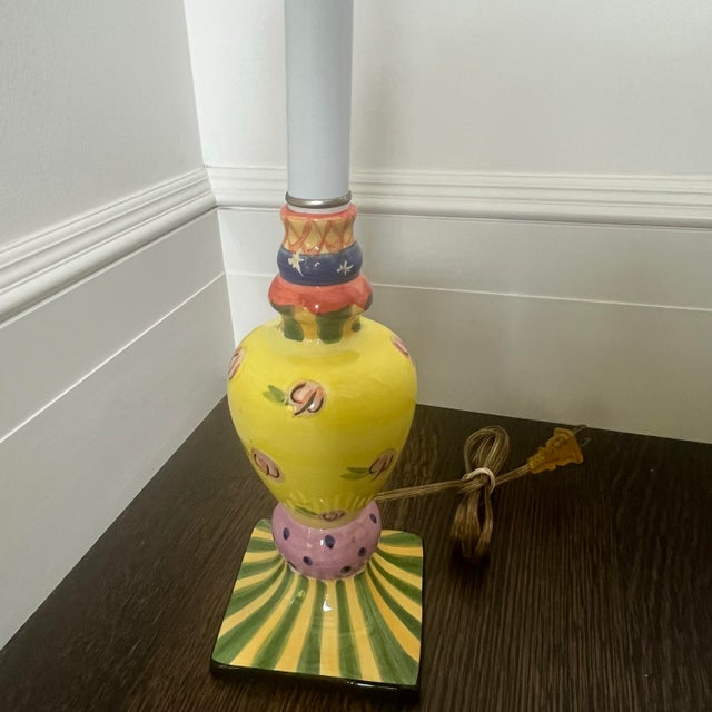 Whimsical Ceramic Candlestick Lamp in Style of Mackenzie Childs For Sale - Image 4 of 9