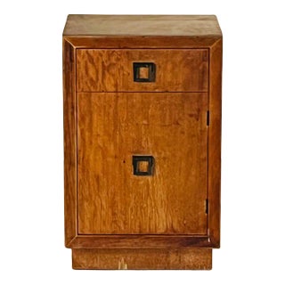 1960s Small Patinated Walnut Midcentury Night Stand or Cabinet For Sale