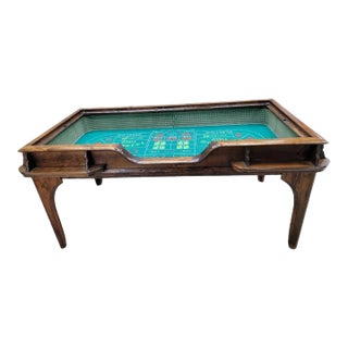 Vintage Traditional Style English Pub Style Walnut Craps Game Table For Sale