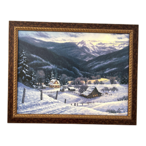 Large Framed Limited Edition Print on Canvas "Mountain Homestead" by Artist R. Van Beek